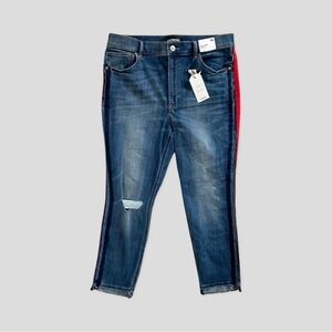 EXPRESS High Waisted Side Stripe Ankle Jeans NWT Size 14Short